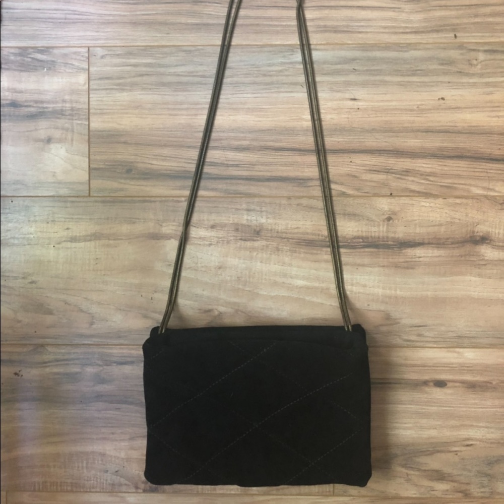 Real suede black purse